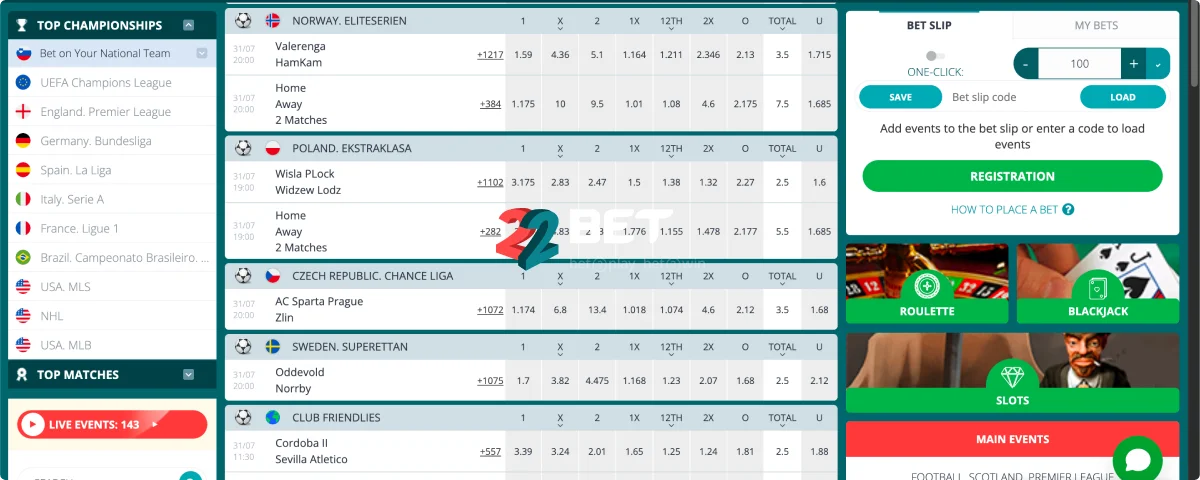 22Bet Igralna Platforma